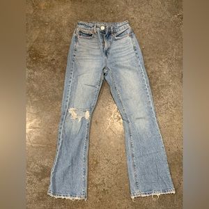 American Eagle Blue Highest Rise 90s Flare Jeans